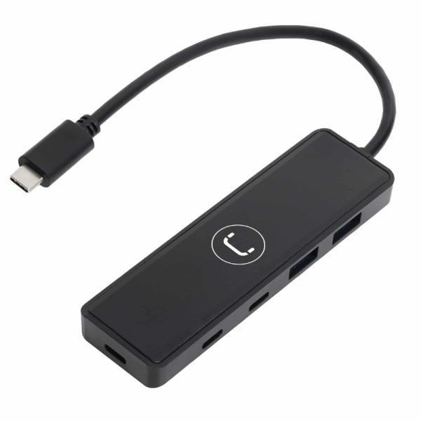 HUB UNNO HB1012BK USB-C 4 PUERTOS 2 USB-C 3.0 2 USB-A 3.0 5 GBPS
