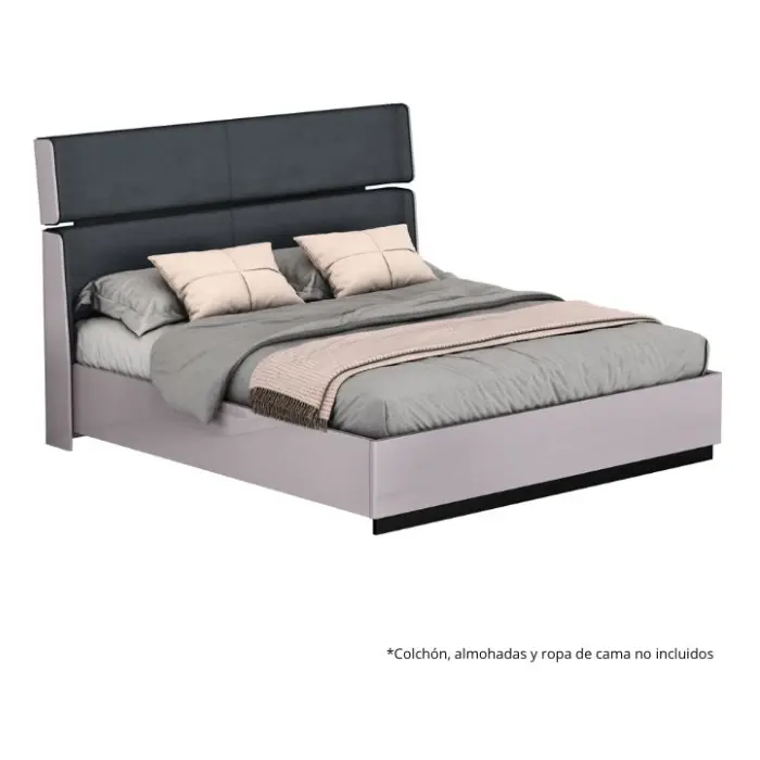 Cama King Barcelona Design Vallés Gris/Negro SB860BQ-GREY