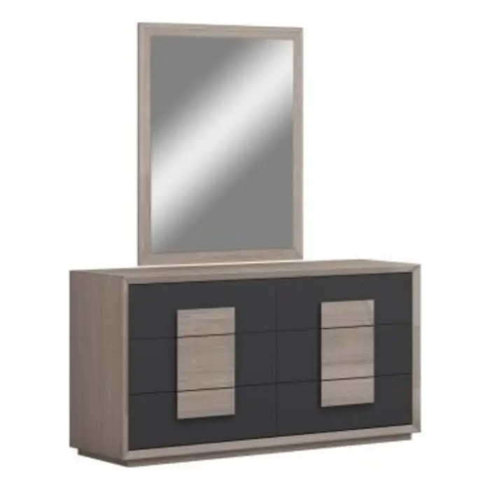 Cómoda con Espejo Barcelona Design Sabadell 8 Cajones Beige/Grafito RB/TB857-BG