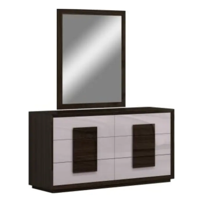 Cómoda con Espejo Barcelona Design Sabadell 8 Cajones Roble/Gris RB/TB857-BK