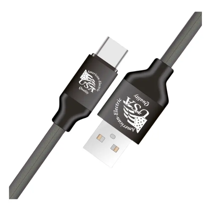 Cable USB-A a USB-C American Electric 1.2mts Alimentación/Transferencia Negro JF-C111AC