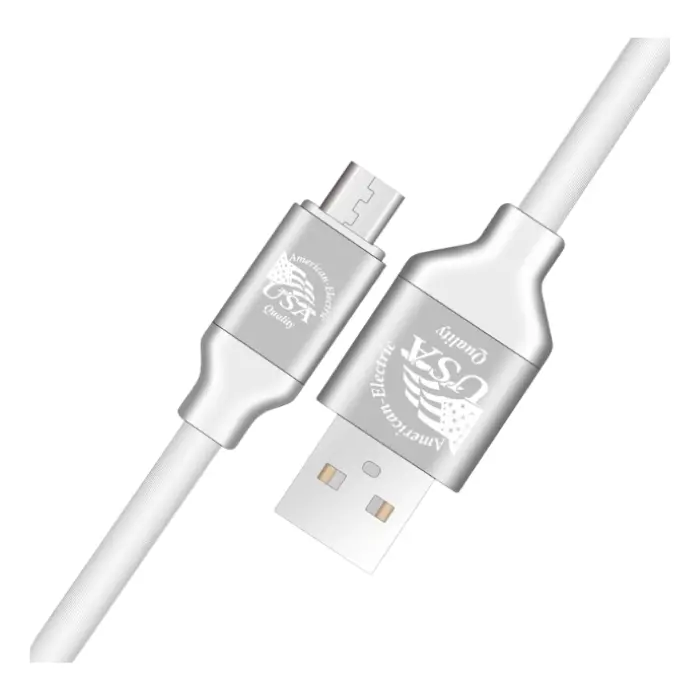 Cable USB-A a Micro USB-A American Electric 1.2mts Alimentación/Transferencia Blanco JF-C111AM