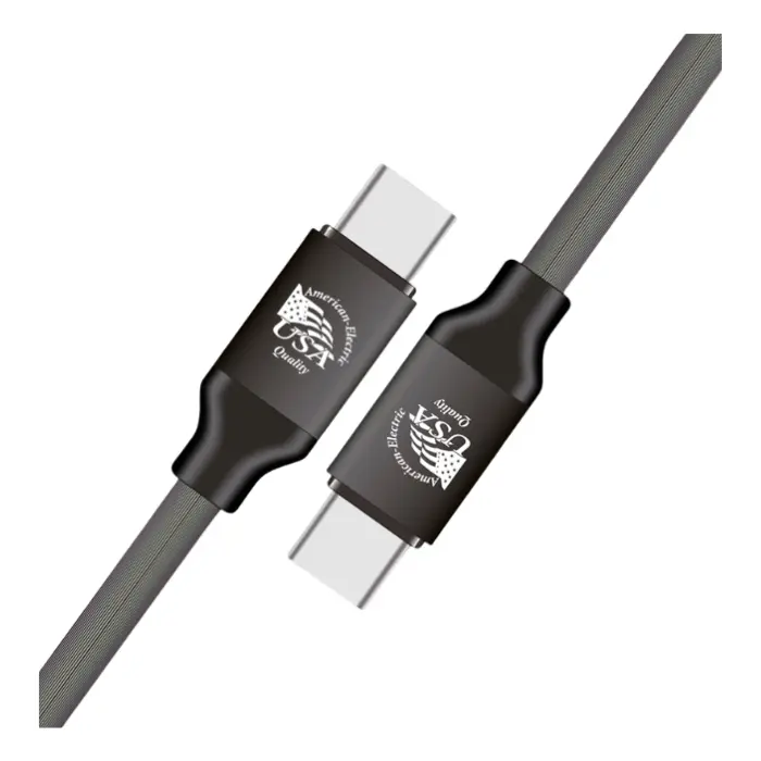 Cable USB-C a USB-C American Electric 1.2mts Alimentación/Transferencia Negro JF-C111CC