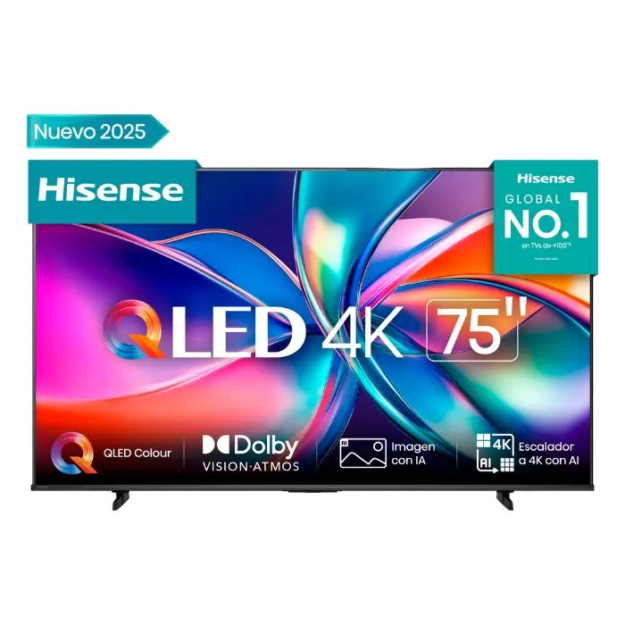 Pantalla Hisense Smart TV 75" 4K QLED 60Hz VIDAA U9 Negra 75Q6QV