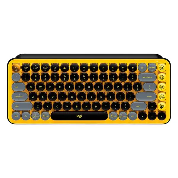 Teclado Mecanico Logitech POP Keys Yellow Blast Inalámbrico Negro y Amarillo 920-010713