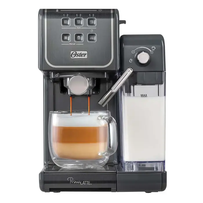 Maquina de Espresso Oster Primalatte Panel Táctil Gris BVSTEM6801M