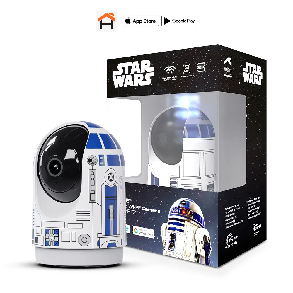Cámara de Seguridad Inteligente Nexxt Solutions Home Wi-Fi Interiores Star Wars R2-D2 NHC-IP15 R2