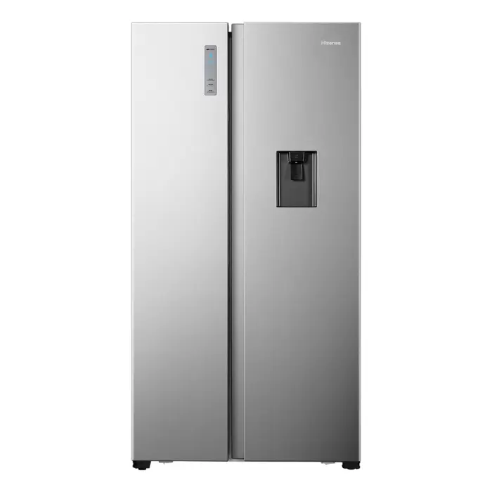 Refrigeradora Hisense Side By Side 19p³ Dispensador de Agua Sin Escarcha Plateada RS19N6ASI
