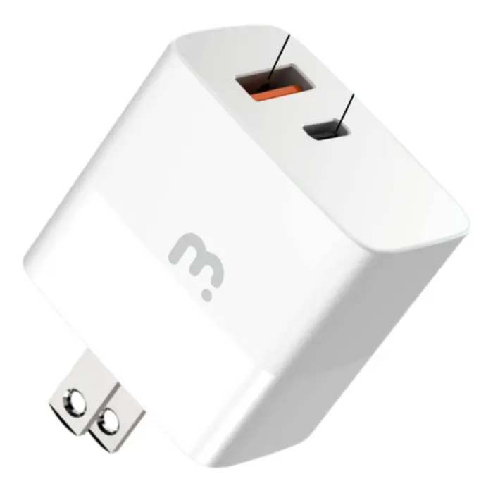 Adaptador de Corriente MyBat Pro USB-C/USB-A Carga Rápida 30W Blanco MCGTRAC15W