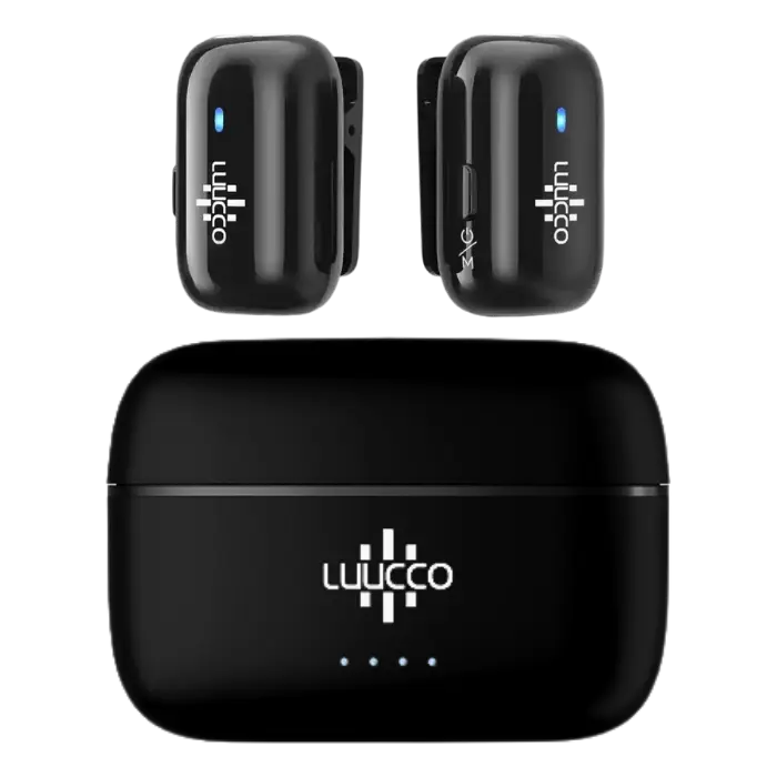 Micrófono Inalámbrico Luucco MiniPods K2 USB-C 2 Transmisores/1 Receptor Negro MILUC00010