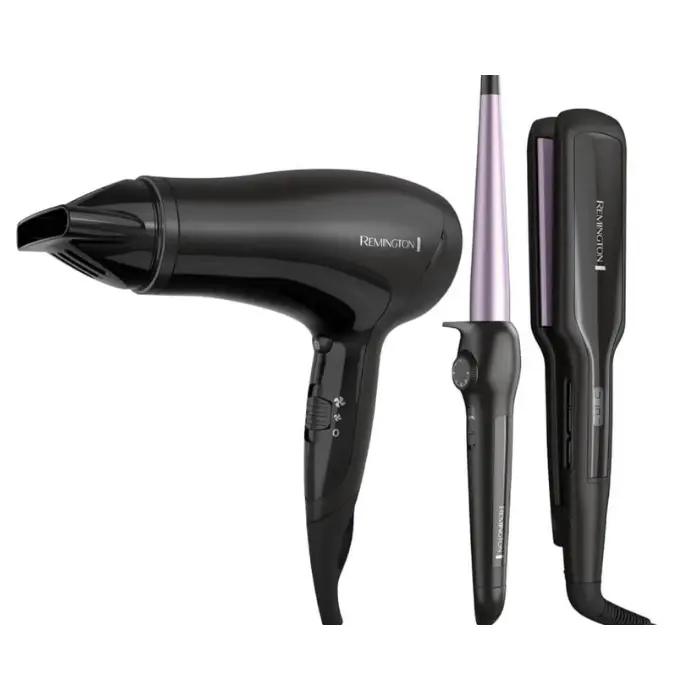 combo MegaPack Remington Plancha-Secadora-Rizador 