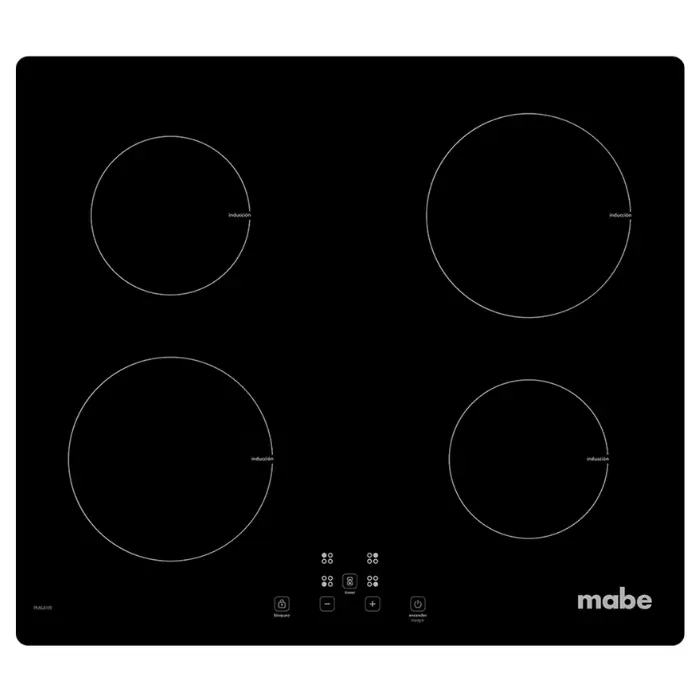 Plantilla de Inducción Empotrable Mabe 24″ 4 Quemadores Negra PM64IV0