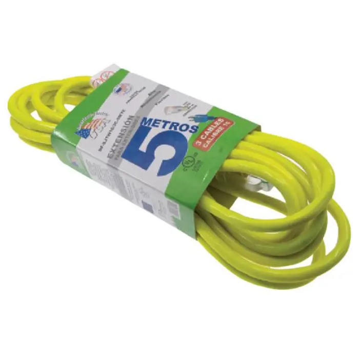 Extension TSJ American Electric 5M 3X16 UL Amarillo Neon SJT16/3-5MYE