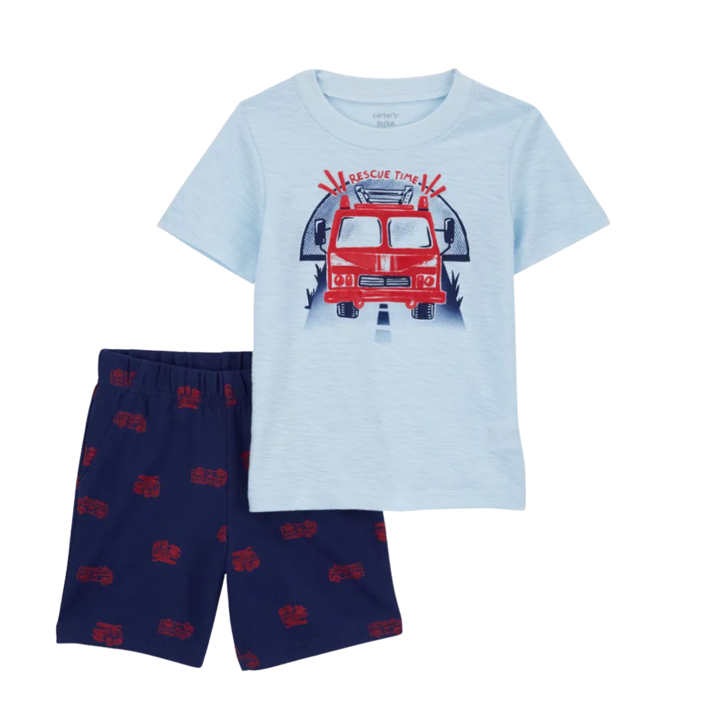 Conjunto 2 piezas camión bombero