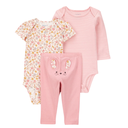 Conjunto 3 piezas floral con ratoncito