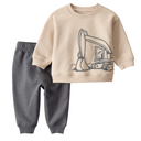 Conjunto buzo de pantalón y abrigo estilo pullover detalle construcción