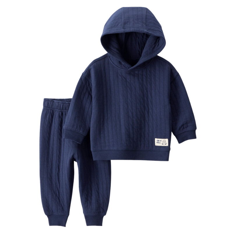 Conjunto de 2 piezas estilo buzo, pantalón y abrigo con gorro