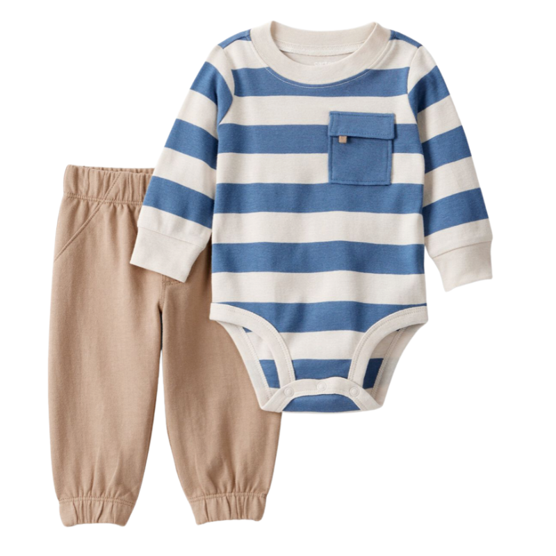 Conjunto de pantalón y mameluco con bolsillo