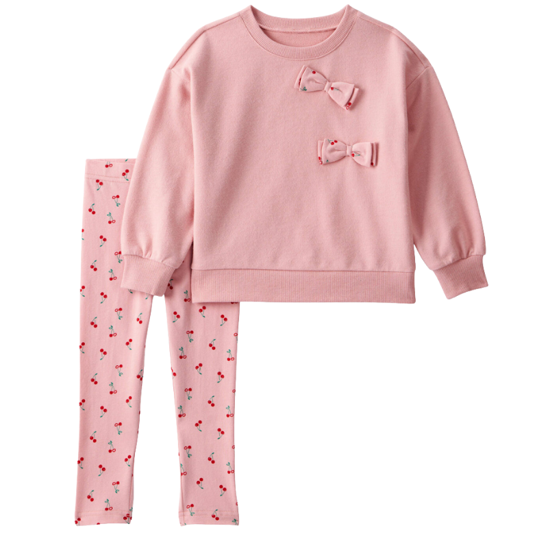 Conjunto de pullover con leggins cherries y lazitos