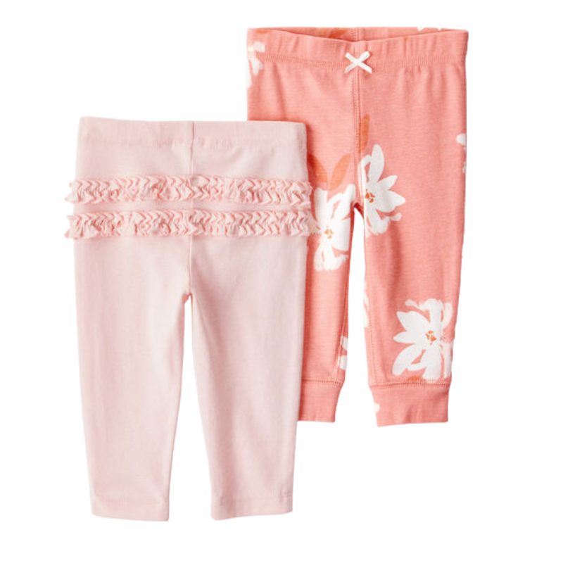 Set de dos pantalones liso y estampado