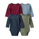 Set de 4 mamelucos de manga larga lisos