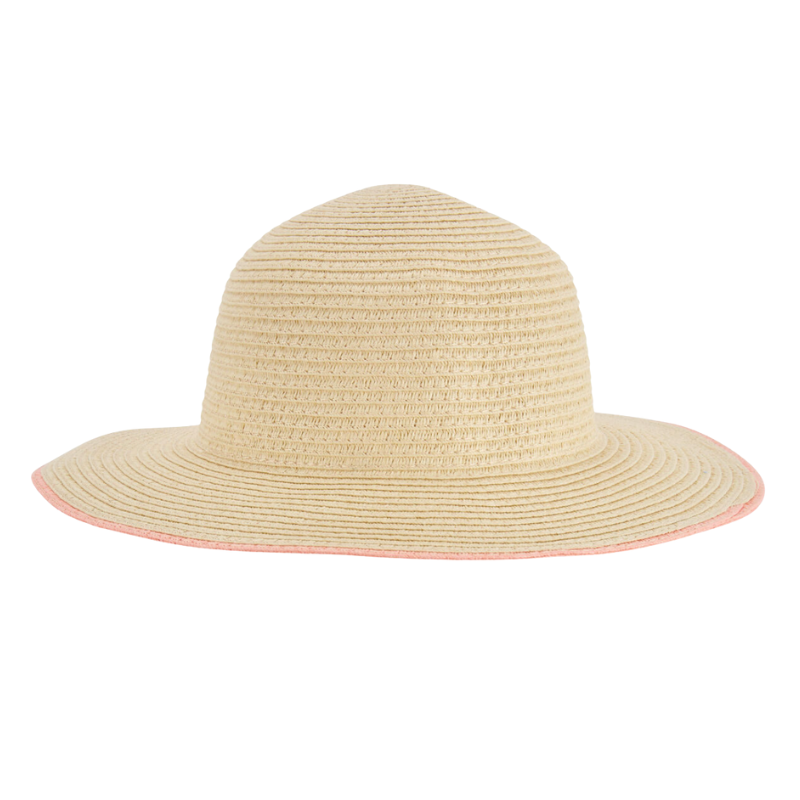 Sombrero de paja con borde rosa