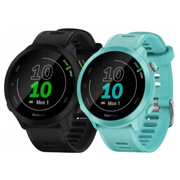 Combo SmartWatch Garmin Forerunner 55 42mm Negro 010-02562-00 + SmartWatch Garmin Forerunner 55 42mm Aqua 010-02562-02