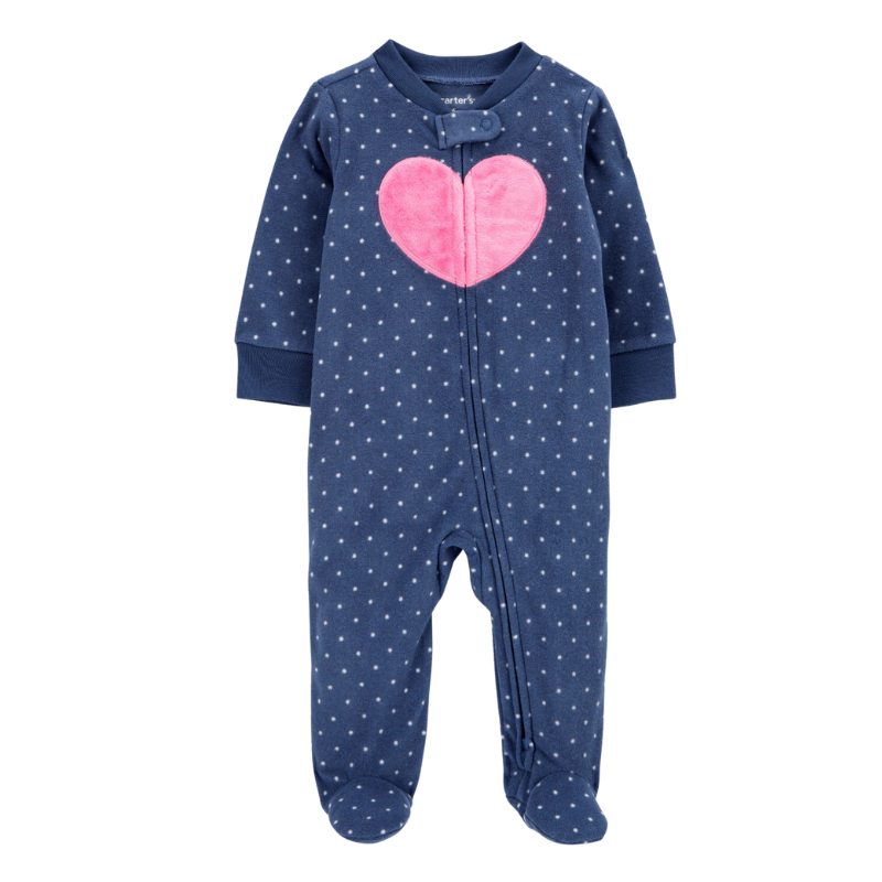 Pijama franela con detalle corazón