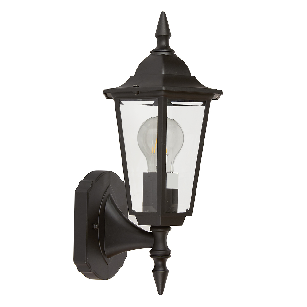 FAROL DE PARED MEDIANO ALUMINIO, NEGRO. E26