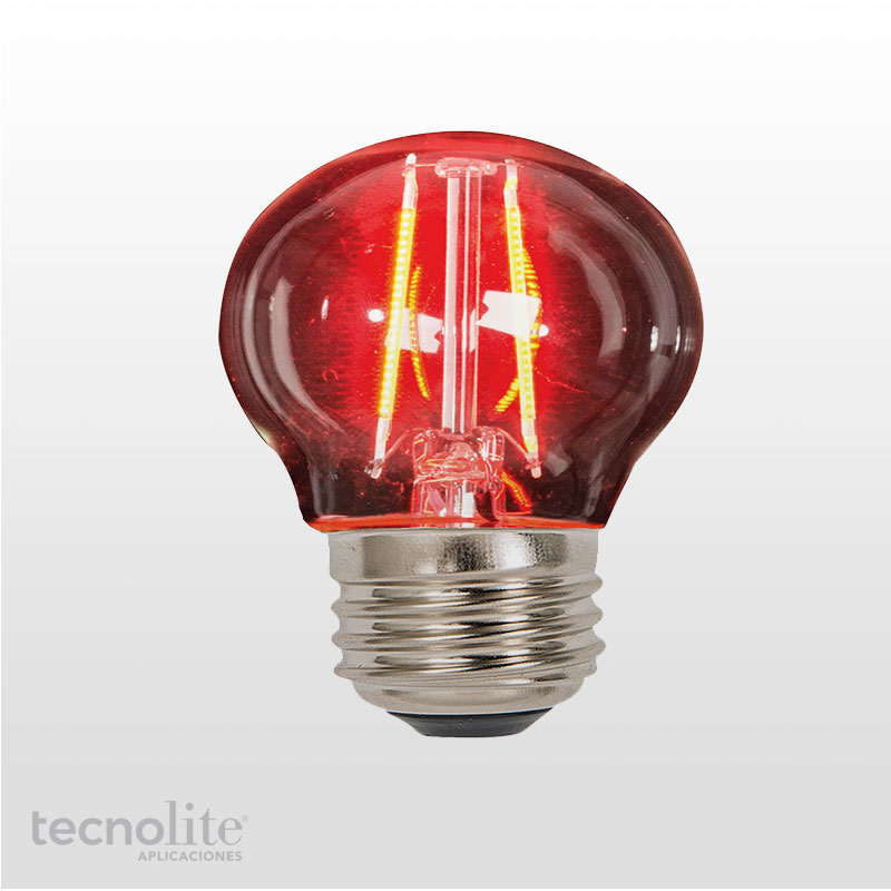 BOMBILLOG45 DE FILAMENTO LED 127V 2W ROJO