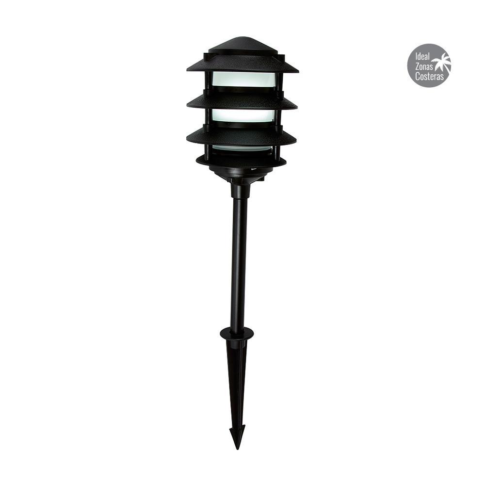 MINIPOSTE PAGODA FIBRA VIDRIO, NEGRO. E26