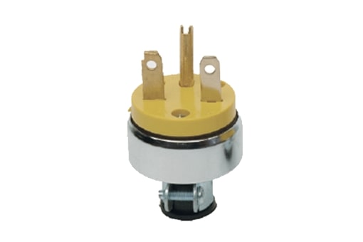 CLAVIJA BLINDADA C/TIERRA 2 POLOS, NEMA 6-15P 15A.