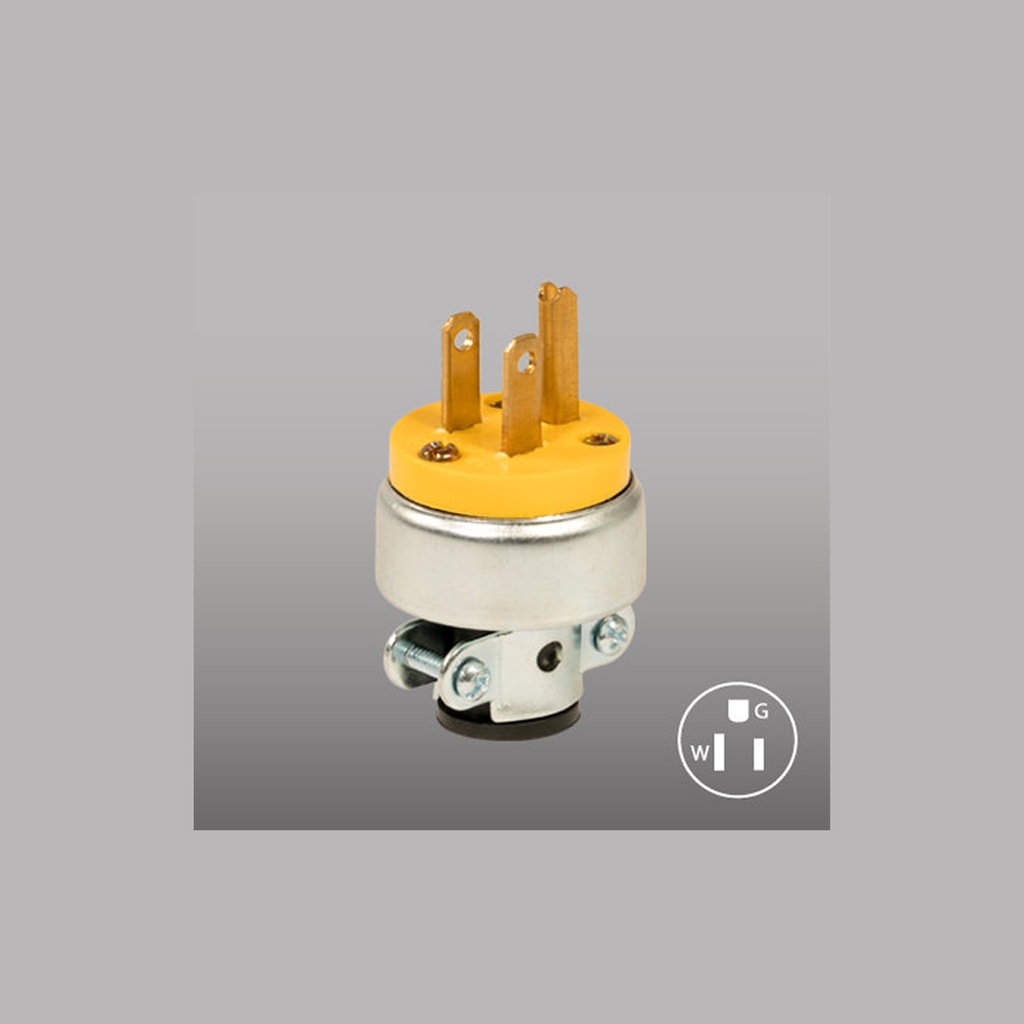 CLAVIJA BLINDADA C/TIERRA 2 POLOS, NEMA 6-15R.