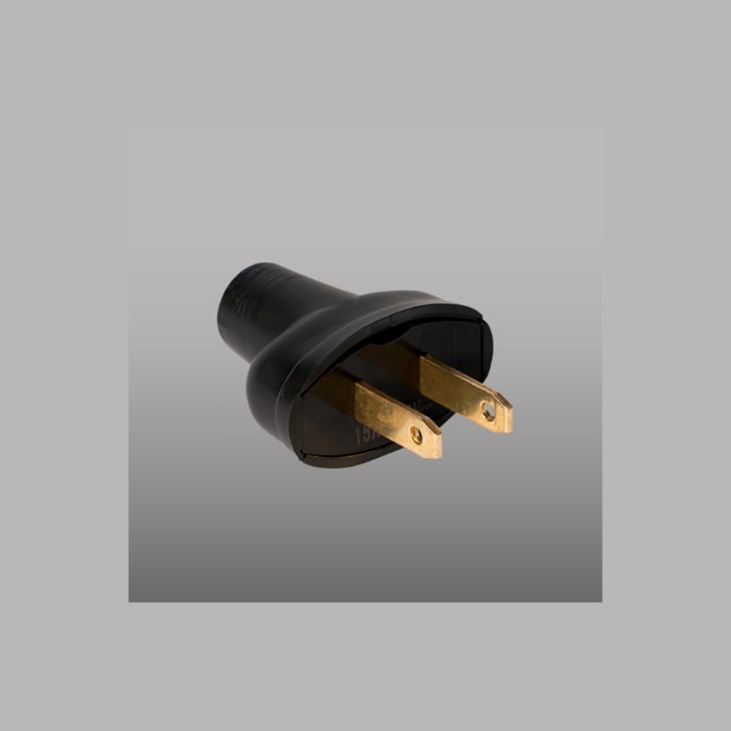 CLAVIJA SENCILLA DE HULE 15A 125V NEGRO