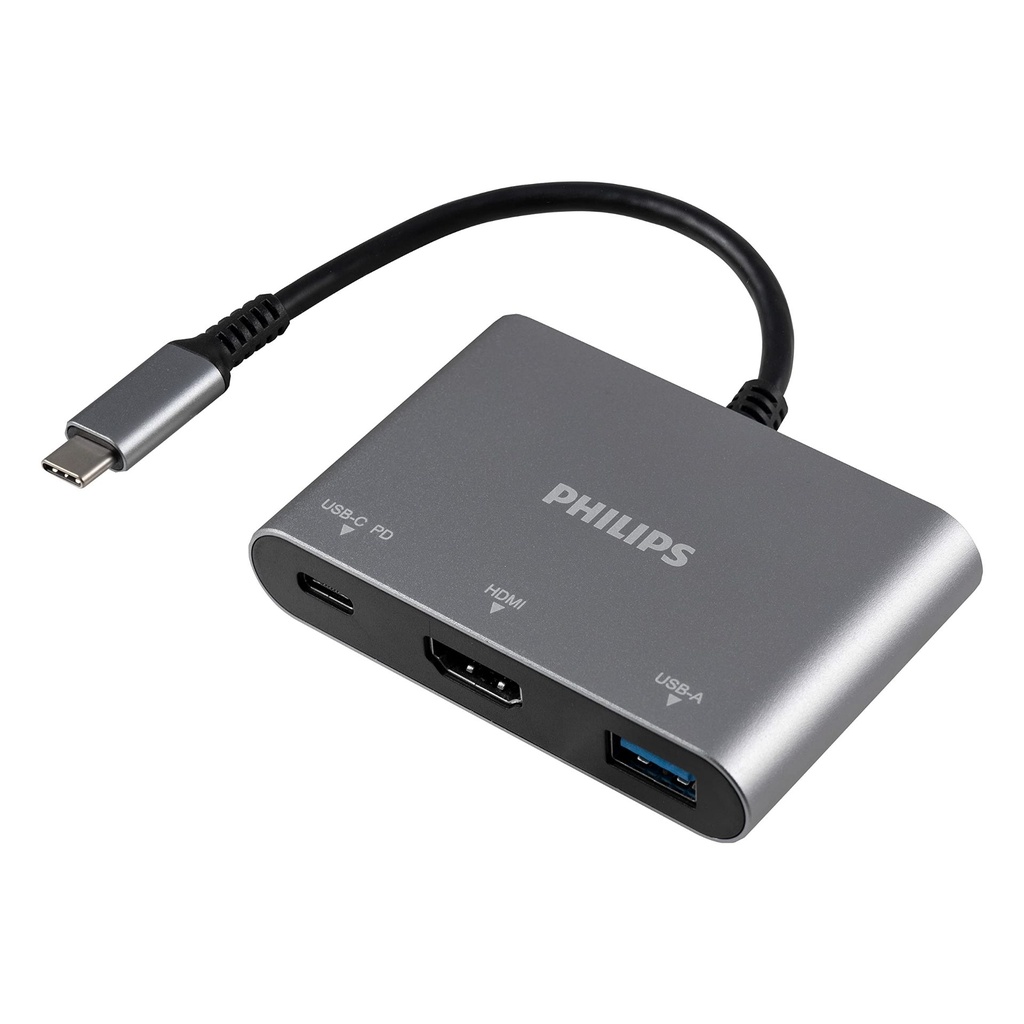 ADAPTADOR MULTIPUERTO DE USB-C A USB-C/HDMI/USB-A PLATEADO DLK9220C/27 PHILIPS DLK9220C/27
