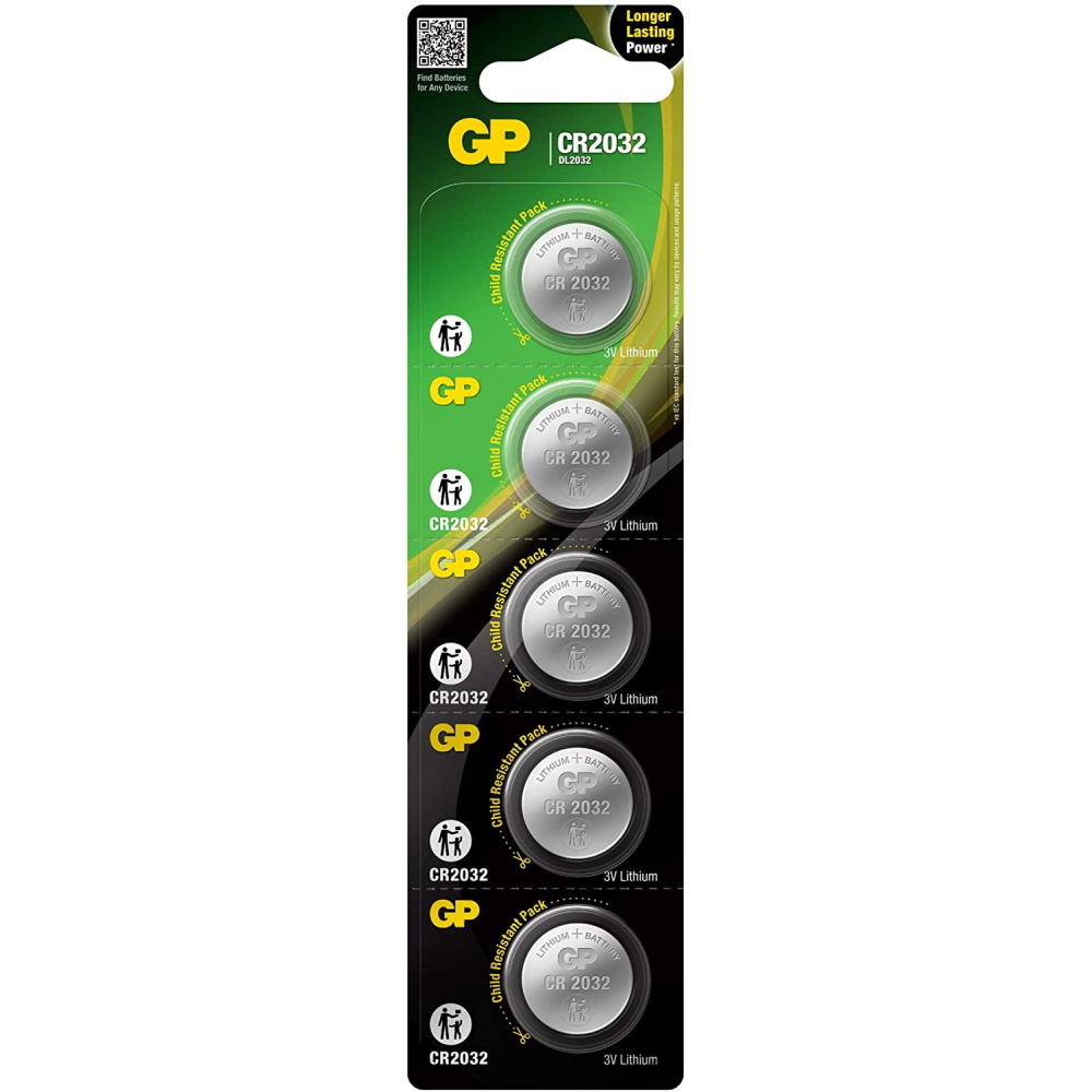 BATERIA LITHIUM 3V 5 UNDS CR2032-C5 GP CR2032-C5