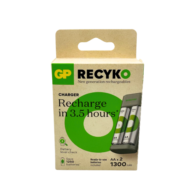 CARGADOR USB PARA BATERIAS 2 x AA 1300mAh E221 GP E221AA