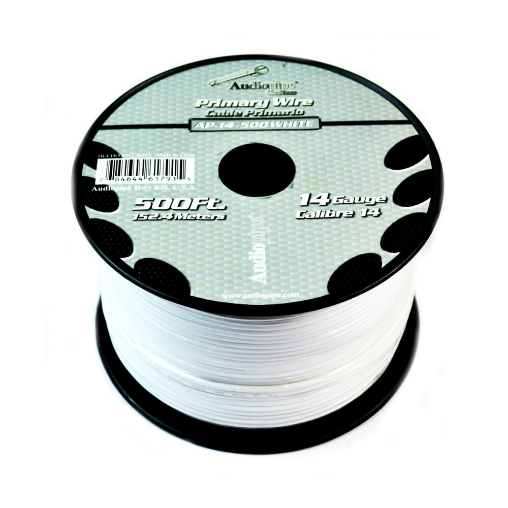 CARRUCHA DE CABLE PRIMARY WIRE 152.4M WHITE CALIBRE 14 AP-14-500WHT