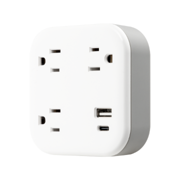 PROTECTOR DE PICOS 3 TOMAS + 1 USB A/1USB C PARED 980J 81787 GE 81787