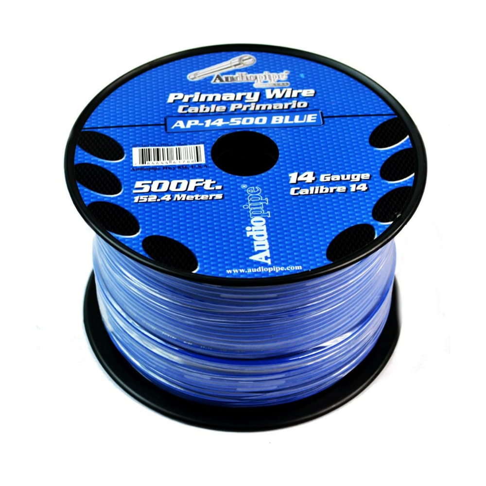 ROLLO CABLE AUTOMOTRIZ 152 MTS #14 AZUL AUDIOPIPE AP-14-500BLU