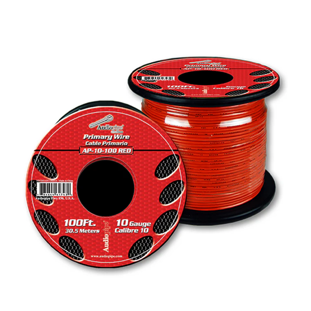 ROLLO CABLE AUTOMOTRIZ 30 MTS #10 ROJO AUDIOPIPE AP-10-100RED