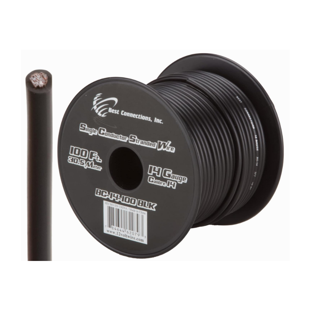 ROLLO CABLE AUTOMOTRIZ 30 MTS #14 NEGRO AUDIOPIPE AP-14-100BLK