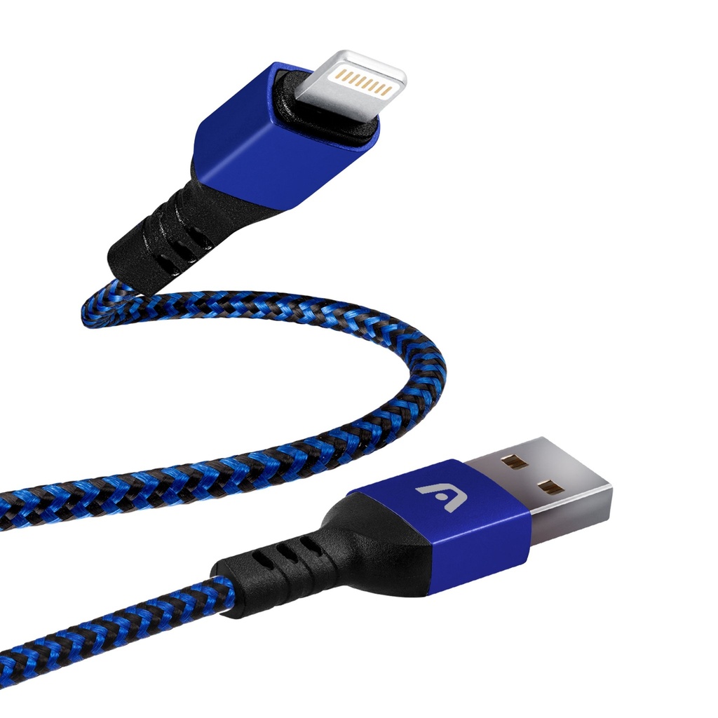 ARGOM CABLE LIGHTNING A USB 2.0 NYLON TRENZADO DURA FORMA ARG-CB-0023BL