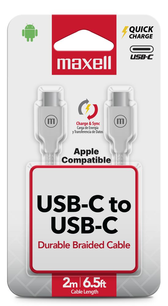 MAXELL 348627 CABLE USB USB C-USB 2 MTS DE LARGO BLANCO 348627