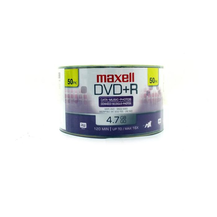MAXELL 639076 DVD+R 16X BULK 50 PKS SLEEVE WRAP 639076