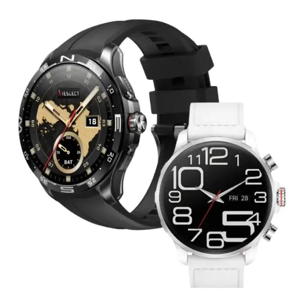 Combo SmartWatch Kieslect Calling Actor 46mm Negro + SmartWatch Kieslect Kr Ultra3 46mm Blanco 
