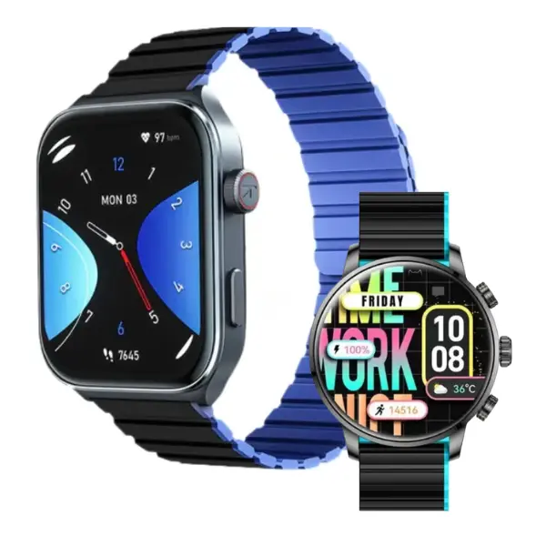 Combo SmartWatch Kieslect KS2 50mm Negro/Azul + SmartWatch Kieslect KR2 46mm Negro 