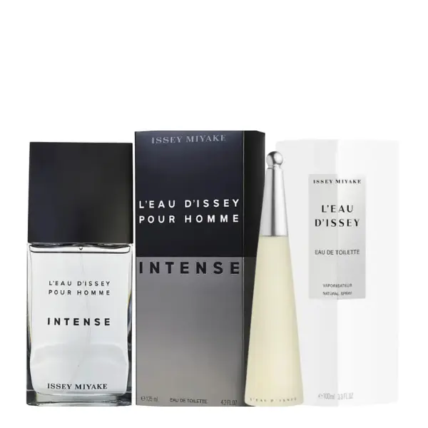 Combo Colonia Issey Miyake Intense EDT 125ml Hombre + Perfume Issey Miyake EDT 100ml Mujer 
