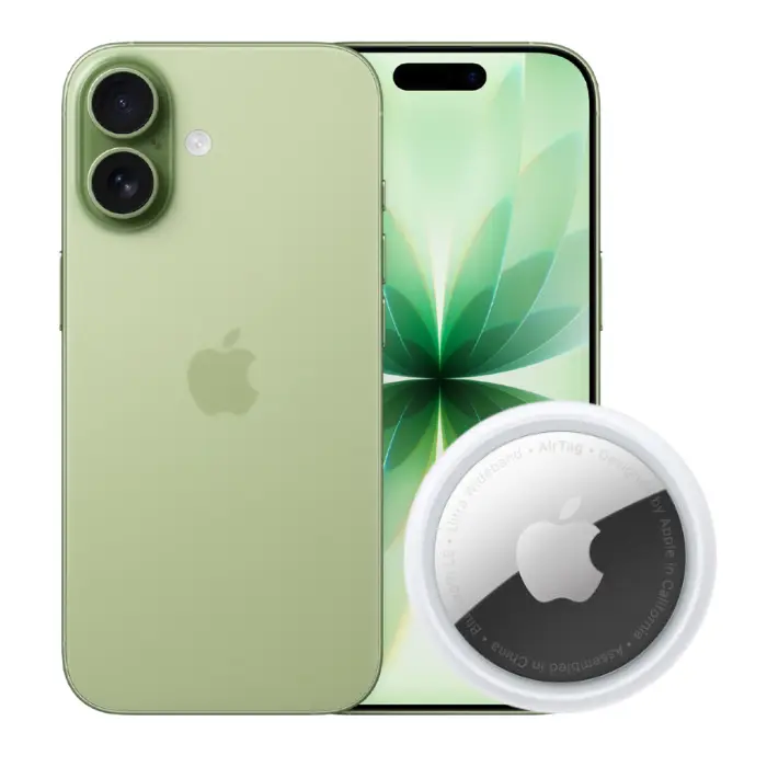 Combo Celular Apple iPhone 17 5G 256GB 8GB-RAM Verde Salvia + Rastreador Apple AirTag Blanco MX532AM/A