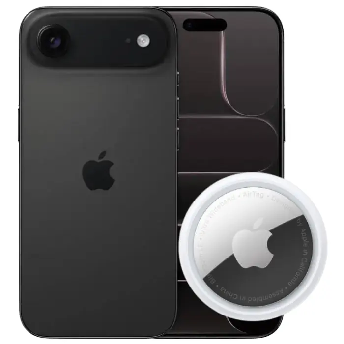 Combo Celular Apple iPhone Air 5G eSIM 256GB 12GB-RAM Negro + Rastreador Apple AirTag Blanco MX532AM/A